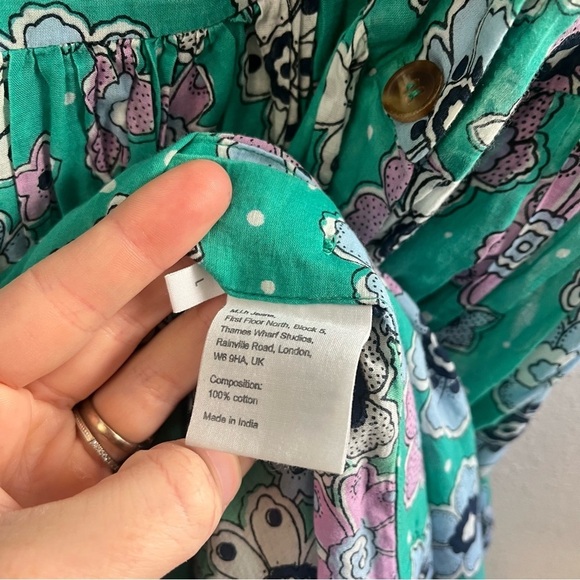 M.I.H. JEANS Leia Floral Cotton Gauze Sleeveless Button Down Midi Dress - Picture 13 of 14